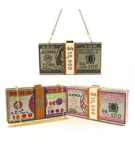 10000 dollars chain bag money clutch rhinestone purse stack of cash evening handbags shoulder wedding dinner bags 8 color 052902 item
10000 dollars chain bag money clutch rhinestone purse stack of cash evening handbags shoulder wedding dinner bags 8 color 052902 item