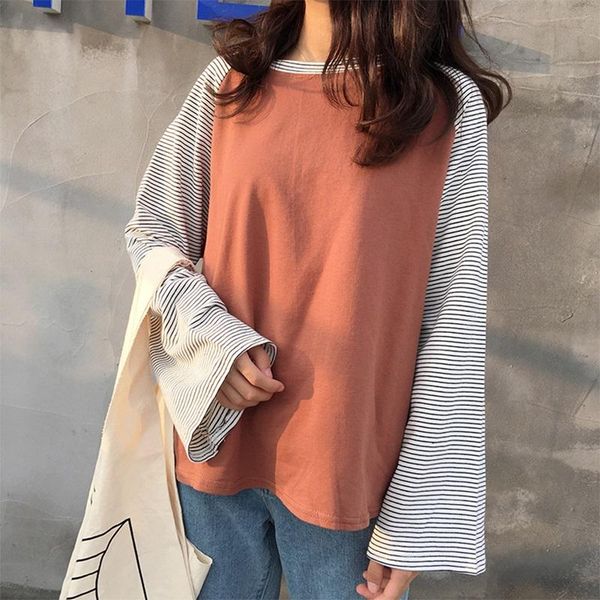 women's t-shirt striped patchwork harajuku t-shirts autumn womens clothing ulzzang long sleeve tshirt graphic tees women korean casual, White
women's t-shirt striped patchwork harajuku t-shirts autumn womens clothing ulzzang long sleeve tshirt graphic tees women korean casual, White