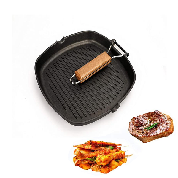 folding steak frying pan portable non-stick cooking pot grilled skillet with wooden handle outdoor camping picnic bbq tray pans
folding steak frying pan portable non-stick cooking pot grilled skillet with wooden handle outdoor camping picnic bbq tray pans