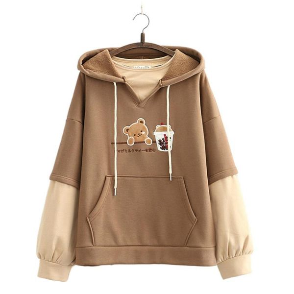 womens hoodies sweatshirts fleece harajuku cartoon bear embroidery casual sweatshirt women 2021 winter long sleeve patchwork korean style, Black
womens hoodies sweatshirts fleece harajuku cartoon bear embroidery casual sweatshirt women 2021 winter long sleeve patchwork korean style, Black