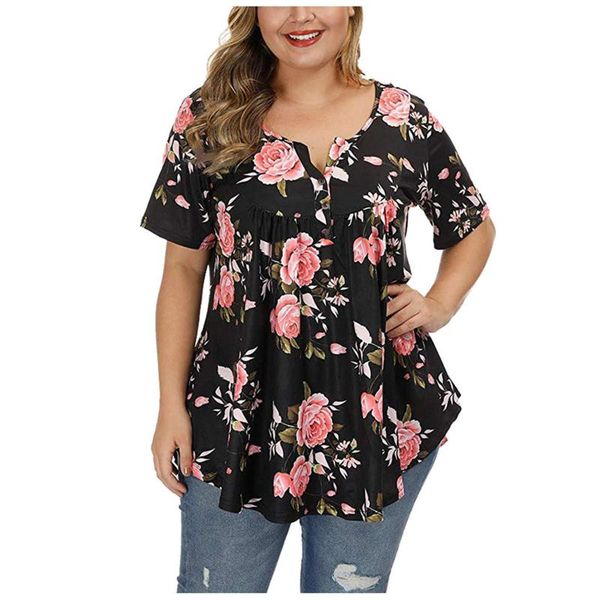 women's blouses & shirts plus size blouse women floral printed short sleeves v-neck asymmetrical shirt summer vintage elegant pullover, White
women's blouses & shirts plus size blouse women floral printed short sleeves v-neck asymmetrical shirt summer vintage elegant pullover, White