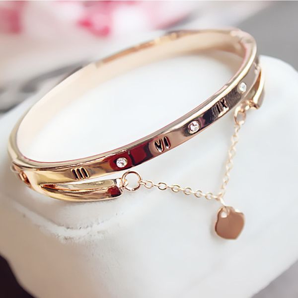 rose gold stainless steel bracelets bangles female heart forever love brand charm bracelet, Golden;silver
rose gold stainless steel bracelets bangles female heart forever love brand charm bracelet, Golden;silver