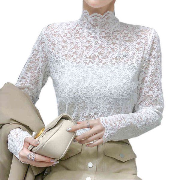women's sweaters good soft lace bottoming shirt korean slim fit folding wear long sleeve half high neck hollow shirt top, White;black
women's sweaters good soft lace bottoming shirt korean slim fit folding wear long sleeve half high neck hollow shirt top, White;black