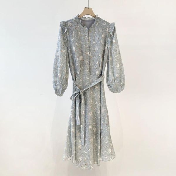 casual dresses women's ruffles dress grass white print long sleeve lace-up sashes buttons ladies 2021 autumn, Black;gray
casual dresses women's ruffles dress grass white print long sleeve lace-up sashes buttons ladies 2021 autumn, Black;gray