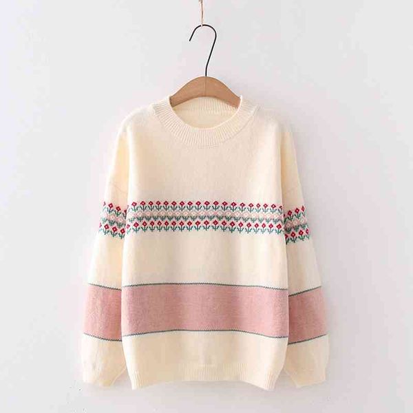 women sweater knitted pullovers long sleeve autumn winter crew neck patchwork pink yellow floral warm chic m0294 210514, White;black
women sweater knitted pullovers long sleeve autumn winter crew neck patchwork pink yellow floral warm chic m0294 210514, White;black
