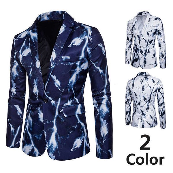 & blazers suits slim one button korean casual men's pocket ink painting suit, White;black
& blazers suits slim one button korean casual men's pocket ink painting suit, White;black