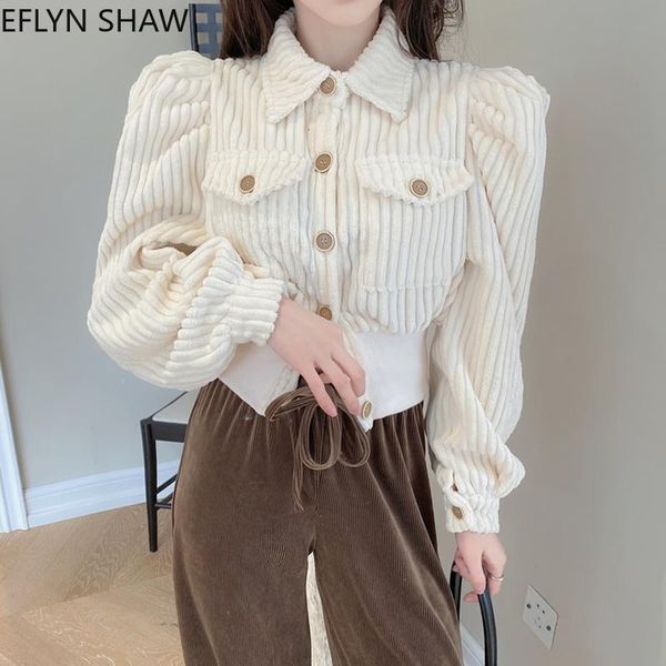 women corduroy jacket chic korean style slim short 2021 spring autumn long sleeve shirt design niche puff women's jackets, Black;brown
women corduroy jacket chic korean style slim short 2021 spring autumn long sleeve shirt design niche puff women's jackets, Black;brown