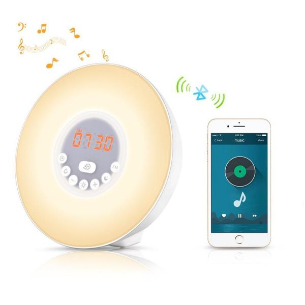 desk & table clocks multifunctional analog sunrise wake-up alarm light, colorful atmosphere bedside with sleep fm radio aid light
desk & table clocks multifunctional analog sunrise wake-up alarm light, colorful atmosphere bedside with sleep fm radio aid light