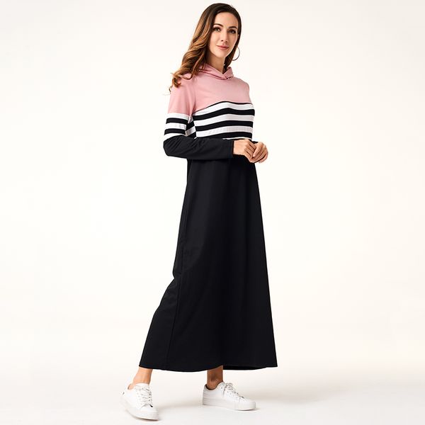 2021women hoodie dresses long sleeve striped patchwork casual long dress loose female fashion women clothing, Black;gray
2021women hoodie dresses long sleeve striped patchwork casual long dress loose female fashion women clothing, Black;gray