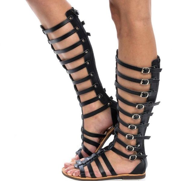 gladiator women sandals summer flat heel high boots platform peep toe zippers buckle female ladies shoes zapatos de mujer, Black
gladiator women sandals summer flat heel high boots platform peep toe zippers buckle female ladies shoes zapatos de mujer, Black