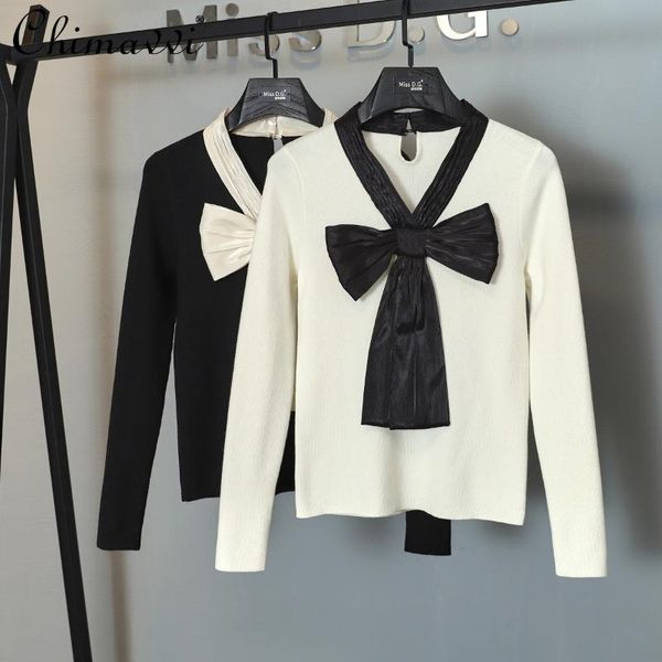 women's sweaters 2021 fall ladies big bow design v-neck solid knitted women fashion simple slim-fit elegant office lady pullover sweate, White;black
women's sweaters 2021 fall ladies big bow design v-neck solid knitted women fashion simple slim-fit elegant office lady pullover sweate, White;black