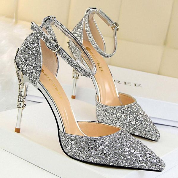 dress shoes heels 2021 woman pumps sequins high women fashion ladies gold sliver stiletto sandals, Black
dress shoes heels 2021 woman pumps sequins high women fashion ladies gold sliver stiletto sandals, Black