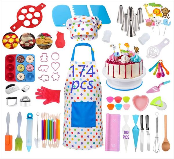 baking & pastry tools cake decorating tool set 174pcs chef hat apron bag nozzle spatula reusable non-stick pancake silicone mold whisk etc.
baking & pastry tools cake decorating tool set 174pcs chef hat apron bag nozzle spatula reusable non-stick pancake silicone mold whisk etc.