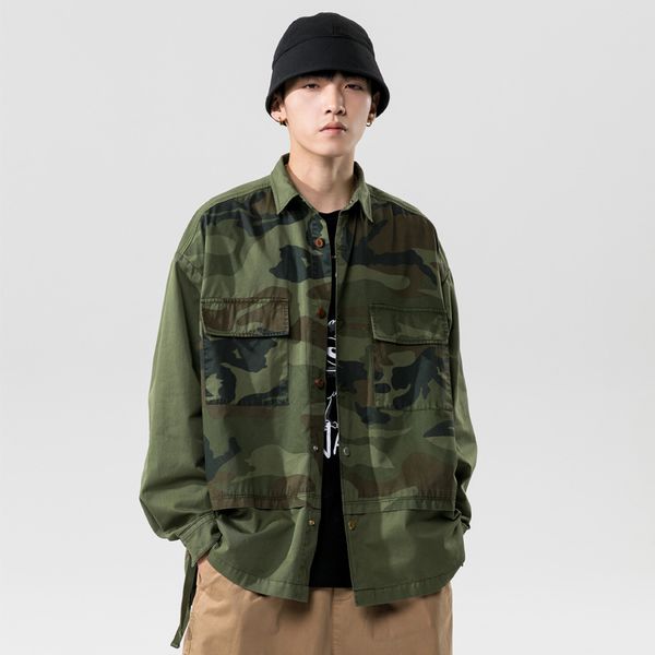 godlikeu autumn shirts for men long sleeve vintage camouflage causal solid luxury pocket cotton clothing, White;black
godlikeu autumn shirts for men long sleeve vintage camouflage causal solid luxury pocket cotton clothing, White;black