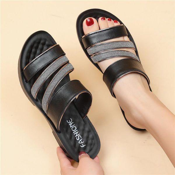sandals women summer leather flat comfortable footwear beach slippers women's wedge shoes black nspp
sandals women summer leather flat comfortable footwear beach slippers women's wedge shoes black nspp