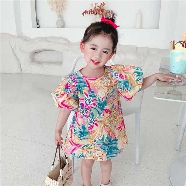 girl's dresses 2021 summer cute colorful puff sleeve dress for girls korean style fashion loose little princess kids clothing, Red;yellow
girl's dresses 2021 summer cute colorful puff sleeve dress for girls korean style fashion loose little princess kids clothing, Red;yellow