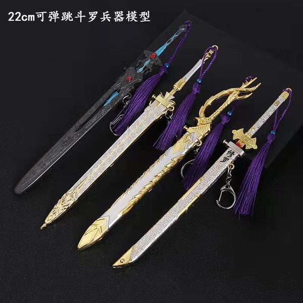 key chain popular douluo mainland animation surrounding tang san 22cm bouncing scabbard seven kill sword shura angel, Silver
key chain popular douluo mainland animation surrounding tang san 22cm bouncing scabbard seven kill sword shura angel, Silver
