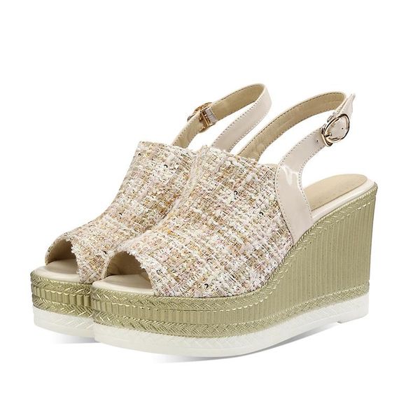 summer women's duffle cloth sandals peep-toe shoes woman 10cm high-heeled platfroms casual wedges for women, Black
summer women's duffle cloth sandals peep-toe shoes woman 10cm high-heeled platfroms casual wedges for women, Black