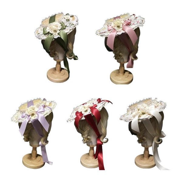 wide brim hats women girls lolita elegant tea party flat hat multilayer lace bonnet artificial flower ribbon bow straw beach sun, Blue;gray
wide brim hats women girls lolita elegant tea party flat hat multilayer lace bonnet artificial flower ribbon bow straw beach sun, Blue;gray