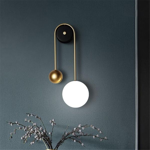 wall lamp italy design led light fixtures nordic creative bedside tv background living room gold metal