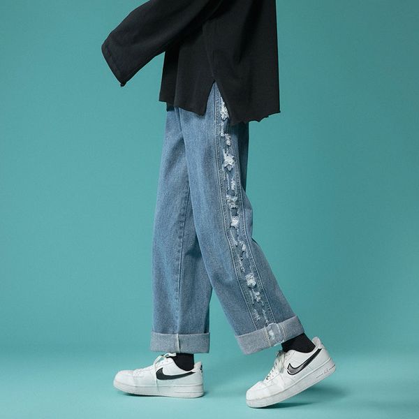 spring summer wide-leg jeans mens fashion blue ripped jeans men streetwear loose hip-hop hole straight denim trousers mens
spring summer wide-leg jeans mens fashion blue ripped jeans men streetwear loose hip-hop hole straight denim trousers mens