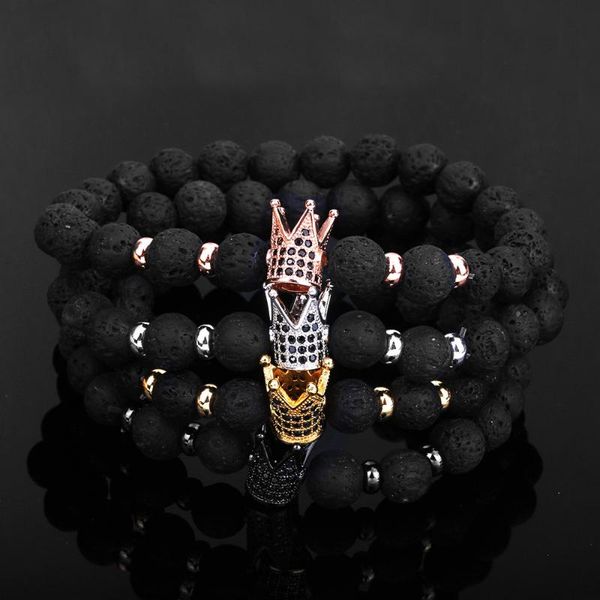beaded, strands fashion micro cz king crown charm bracelets handmade stretch men's 8mm copper beads women bracelet bangle jewelry pulse, Black
beaded, strands fashion micro cz king crown charm bracelets handmade stretch men's 8mm copper beads women bracelet bangle jewelry pulse, Black