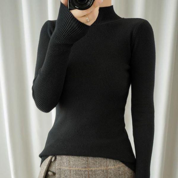 winter women knitted turtleneck cashmere sweater 2021 casual basic pullover jumper black women's sweaters, White;black 
winter women knitted turtleneck cashmere sweater 2021 casual basic pullover jumper black women's sweaters, White;black