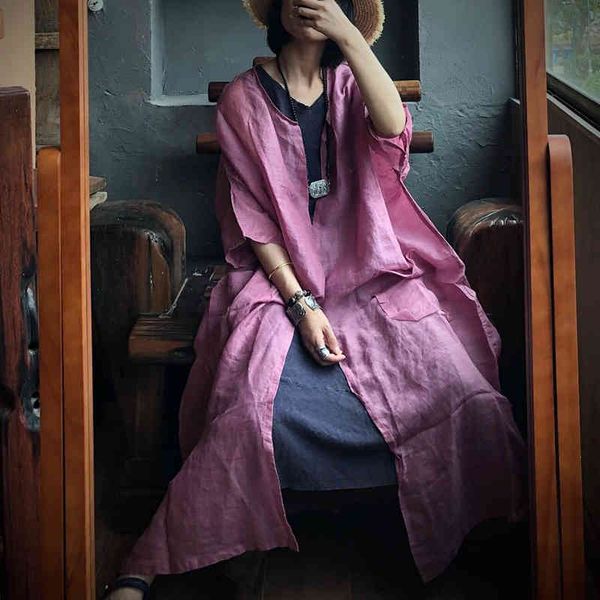 johnature women vintage long trench ramie linen coats autumn loose pink chinese style trench retro casual open stitch 210521, Tan;black
johnature women vintage long trench ramie linen coats autumn loose pink chinese style trench retro casual open stitch 210521, Tan;black