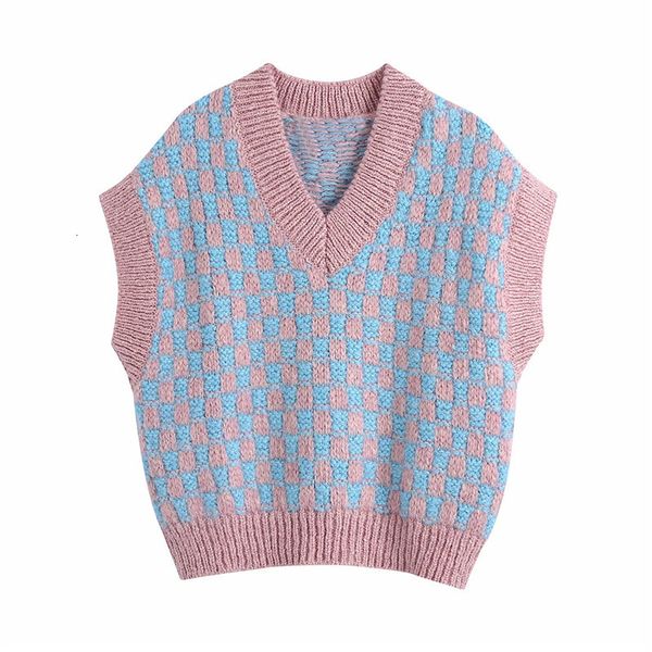 women's sweaters women sprint autumn fashion za knitted plaid blue pullover vest chic lady casual v-neck sleeveless loose jumerps 5feq, White;black
women's sweaters women sprint autumn fashion za knitted plaid blue pullover vest chic lady casual v-neck sleeveless loose jumerps 5feq, White;black