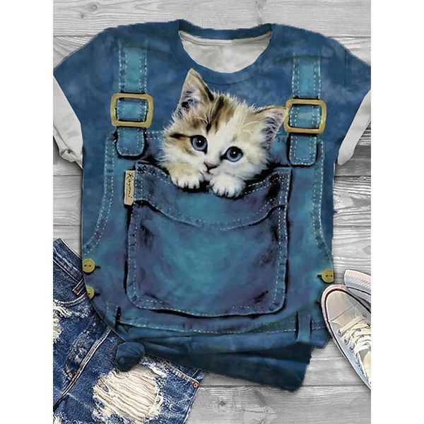 cute animal pattern women's fashion style 3d printing round neck casual streetwear summer basic short-sleeved t-shirt, White
cute animal pattern women's fashion style 3d printing round neck casual streetwear summer basic short-sleeved t-shirt, White