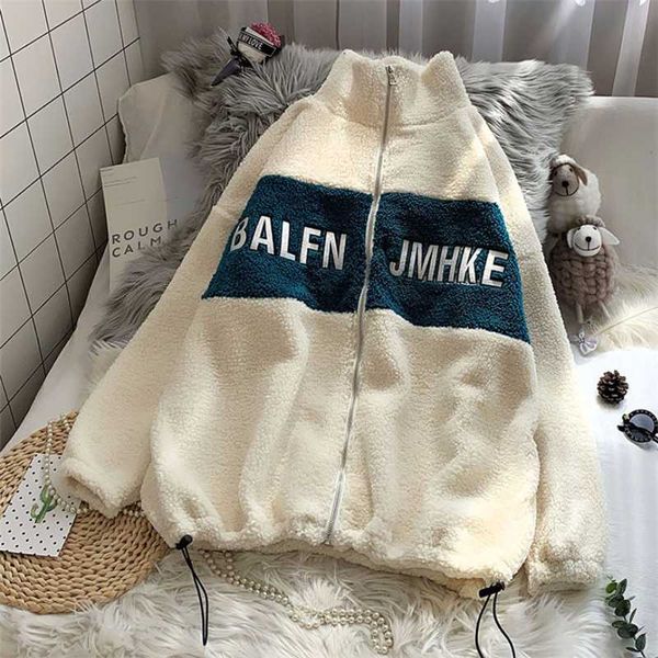 fashion simple stitching letter women plus velvet thickening 2021 winter lazy lamb wool coat jacket women's hoodies & sweatshirts, Black
fashion simple stitching letter women plus velvet thickening 2021 winter lazy lamb wool coat jacket women's hoodies & sweatshirts, Black