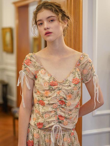 women's blouses & shirts lynette's chinoiserie summer original design women mori girls embroidery vintage handmade beading v-neck, White
women's blouses & shirts lynette's chinoiserie summer original design women mori girls embroidery vintage handmade beading v-neck, White