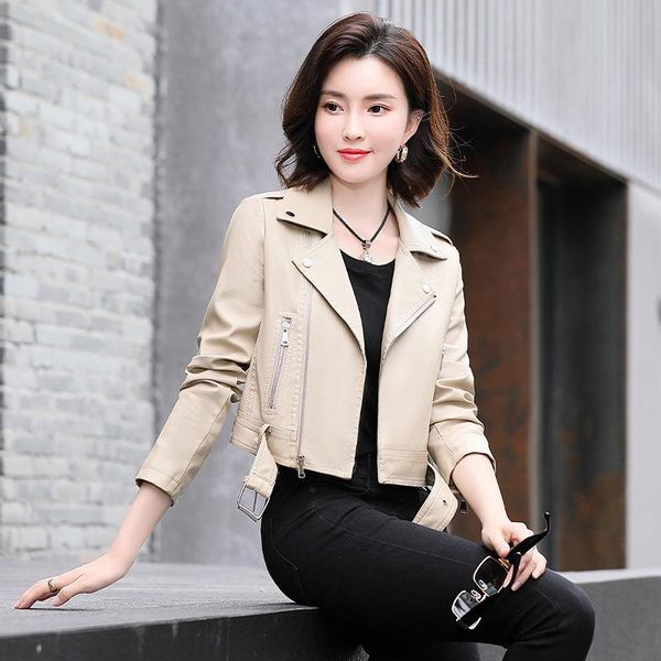 women's leather & faux clothes 2021 autumn korean slim fit long sleeve short pu coat, Black
women's leather & faux clothes 2021 autumn korean slim fit long sleeve short pu coat, Black