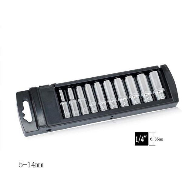 hand tools 10 pcs/set 1/4" 5-14mm lengthened universal socket wrench head inner hexagon spanner allen auto repair tool
hand tools 10 pcs/set 1/4" 5-14mm lengthened universal socket wrench head inner hexagon spanner allen auto repair tool