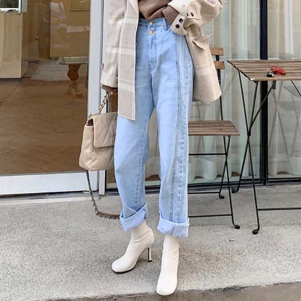 women's jeans vintage casual ladies straight for women trousers 2021 autumn female korean denim wide leg pants high waist wj343, Blue
women's jeans vintage casual ladies straight for women trousers 2021 autumn female korean denim wide leg pants high waist wj343, Blue