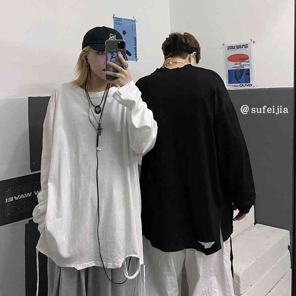 women's t-shirt versatile hole bottomed t-shirt korean spring casual white black o-neck pullovers loose long sleeve zzwt
women's t-shirt versatile hole bottomed t-shirt korean spring casual white black o-neck pullovers loose long sleeve zzwt