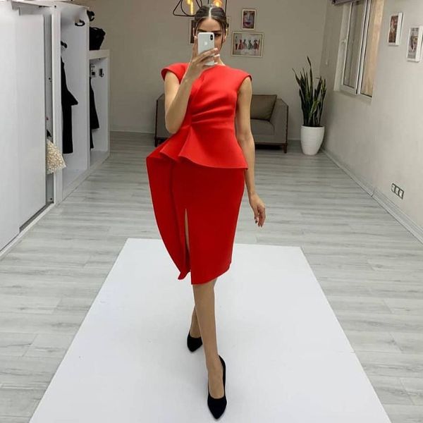 mermaid red short women party evening dresses draped knee-length formal prom gowns slit side night club customize, Black;red
mermaid red short women party evening dresses draped knee-length formal prom gowns slit side night club customize, Black;red
