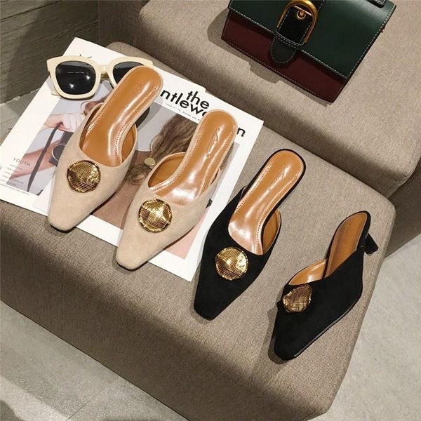slippers black beige summer women sandals ladies mules slip on pointed toe metal buckle outdoor shoes woman slide
slippers black beige summer women sandals ladies mules slip on pointed toe metal buckle outdoor shoes woman slide