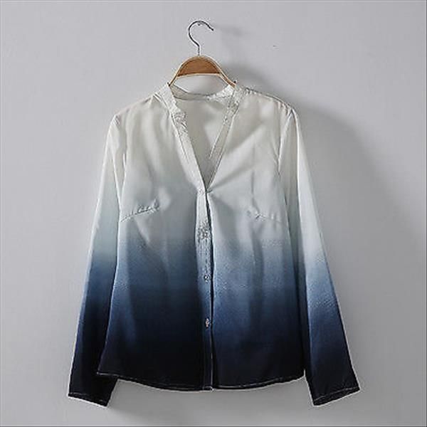 chiffon long sleeve solid women shirts summer gradient ramp ombre loose casual, White
chiffon long sleeve solid women shirts summer gradient ramp ombre loose casual, White