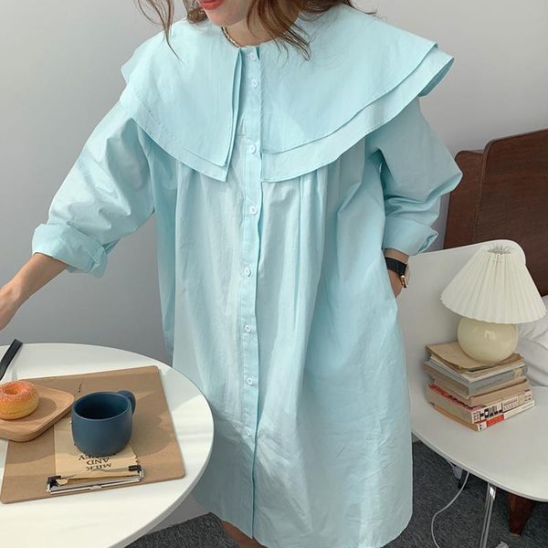 casual dresses vanovich korean style 2022 autumn cotton ladies dress sweet lapel solid color single-breasted long-sleeve, Black;gray
casual dresses vanovich korean style 2022 autumn cotton ladies dress sweet lapel solid color single-breasted long-sleeve, Black;gray