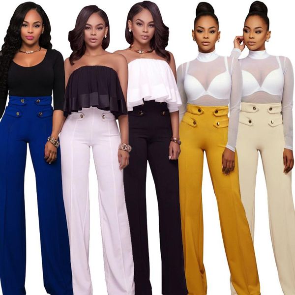 women's pants & capris fashion women summer casual wide leg loose office trouser button female wdc1991, Black;white
women's pants & capris fashion women summer casual wide leg loose office trouser button female wdc1991, Black;white