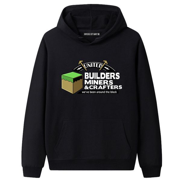men's hooded sweater letter print pattern 3dt sleeve sweater loose, comfortable and soft minecraft, White;black
men's hooded sweater letter print pattern 3dt sleeve sweater loose, comfortable and soft minecraft, White;black