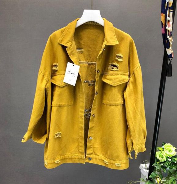 women's jackets hole boyfriend women style long sleeve vintage jacket loose autumn streetwear denim coat jean clothes, Black;brown
women's jackets hole boyfriend women style long sleeve vintage jacket loose autumn streetwear denim coat jean clothes, Black;brown