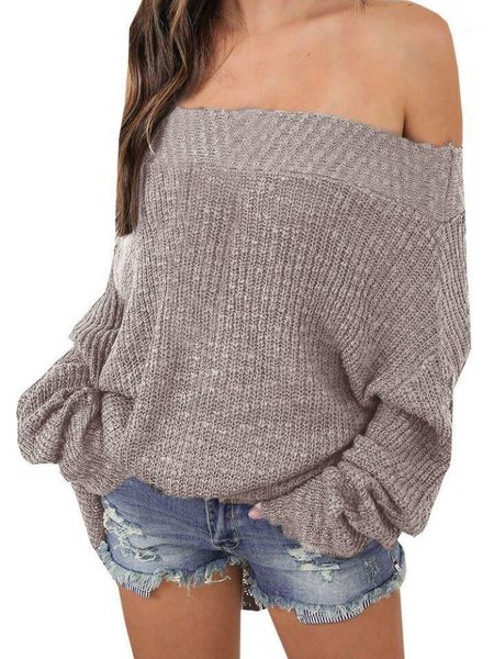 women's sweaters europe style winter2021 off shoulder neckline woman knit sweater fashion pullover long sleeve slash neck female, White;black
women's sweaters europe style winter2021 off shoulder neckline woman knit sweater fashion pullover long sleeve slash neck female, White;black