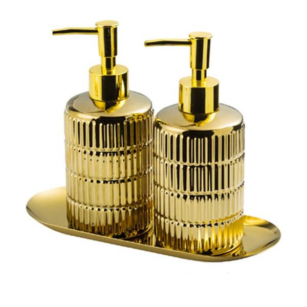 liquid soap dispenser ceramics shower gel bottle with stainless steel storage tray gold ceramic bathroom accessories set
liquid soap dispenser ceramics shower gel bottle with stainless steel storage tray gold ceramic bathroom accessories set
