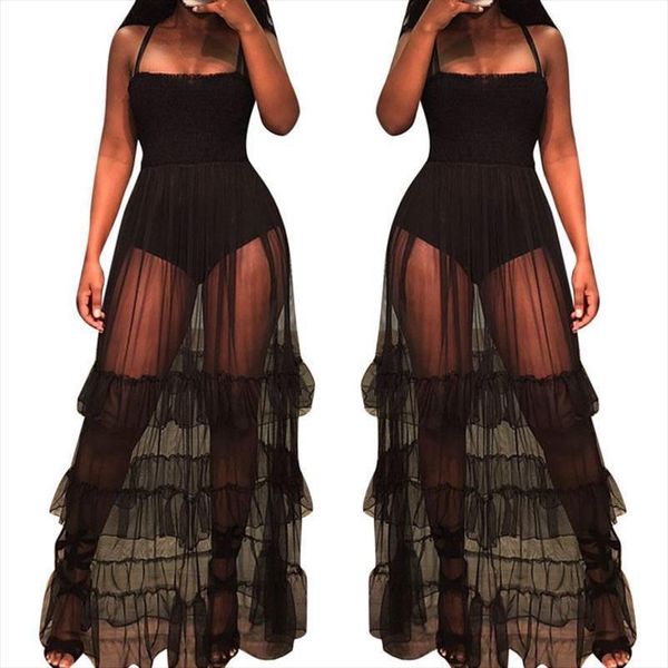 beach see through ruffle womens dresses hem dotted mesh spaghetti strap perspective bodysuit, Black;gray
beach see through ruffle womens dresses hem dotted mesh spaghetti strap perspective bodysuit, Black;gray