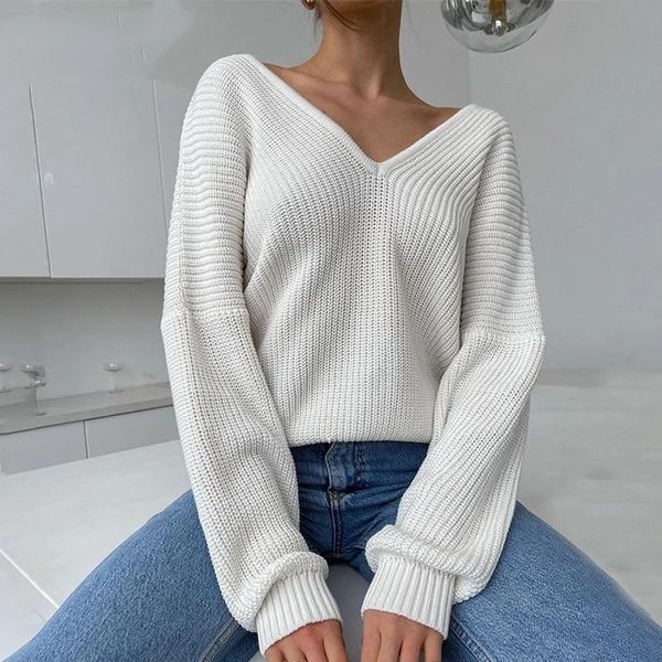 women's sweaters oversized long sleeve knitted v neck women pullovers sweater 2021 autumn winter fashion casual female y2k jumper, White;black
women's sweaters oversized long sleeve knitted v neck women pullovers sweater 2021 autumn winter fashion casual female y2k jumper, White;black