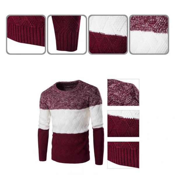 men's sweaters anti-shrink great leisure men sweater o neck autumn patchwork for home, White;black
men's sweaters anti-shrink great leisure men sweater o neck autumn patchwork for home, White;black
