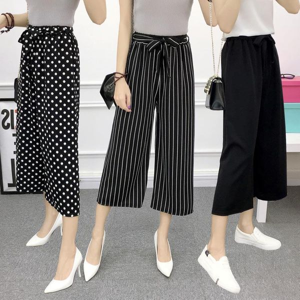 women's pants & capris yuoomuoo 2021 korean summer elegant loose women wide leg calf-length dot streetwear pleated plaid drawstring tro, Black;white
women's pants & capris yuoomuoo 2021 korean summer elegant loose women wide leg calf-length dot streetwear pleated plaid drawstring tro, Black;white