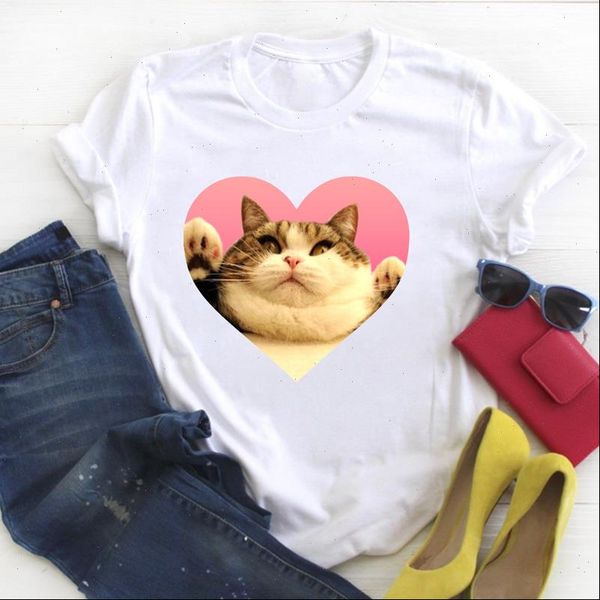 women t shirt cat face pet animal love style 90s clothing ladies summer tee female clothes womens graphic, White
women t shirt cat face pet animal love style 90s clothing ladies summer tee female clothes womens graphic, White